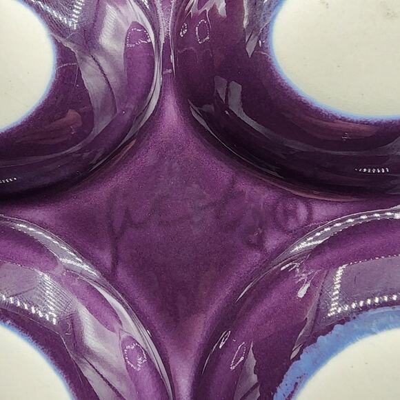 Deep Purple Fiesta Ware Deviled Hard Boiled Egg Round Ceramic Dish Platter Tray - Picture 9 of 10